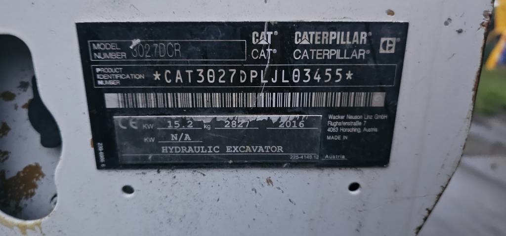 2016 Cat 302.7 D CR, 4.000 mth, Import Auf Lager in der EU — Foto 7 z 12