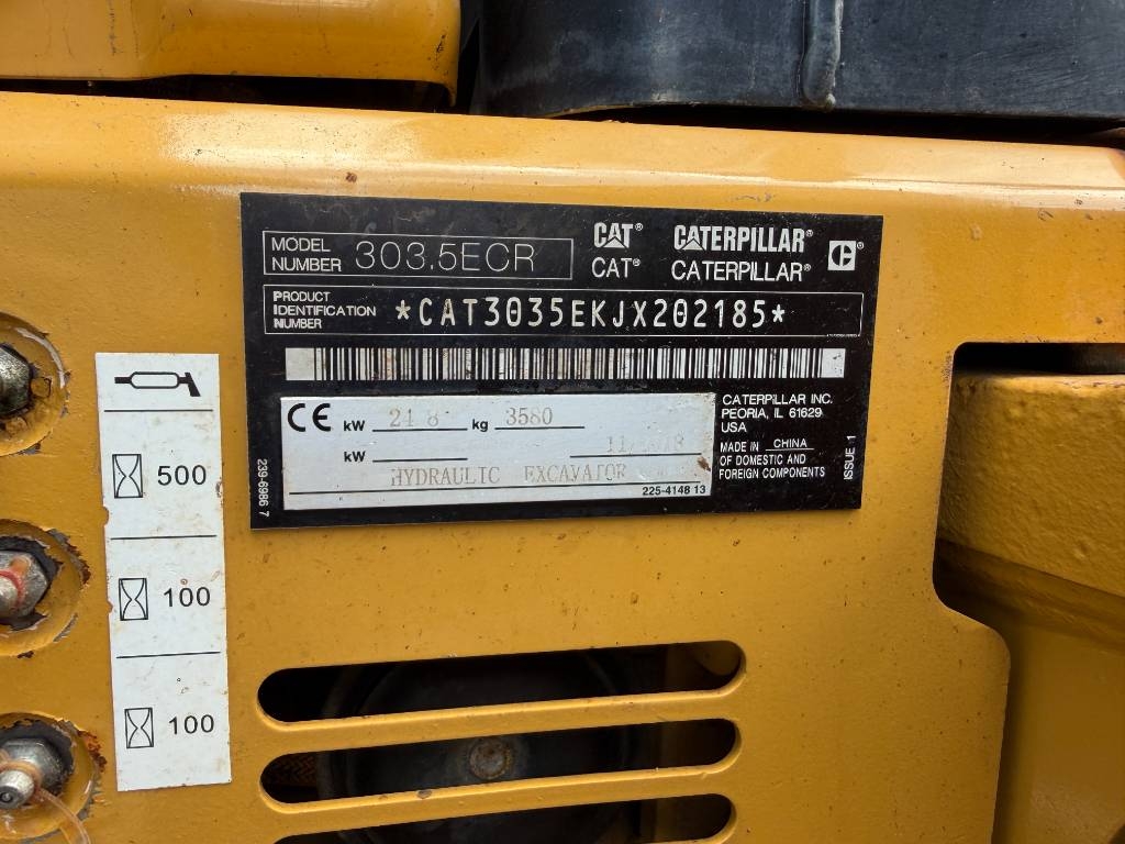 2018 Cat 303.5E CR, 3.199 mth, Import Auf Lager in der EU — Foto 9 z 16