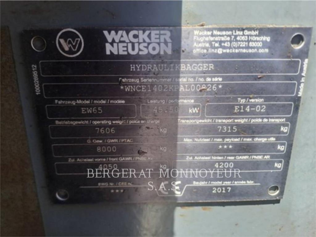 2017 Wacker EW65, 4.560 mth, Import Auf Lager in der EU — Foto 5 z 10