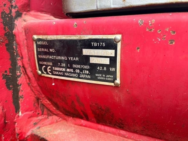 2006 Takeuchi TB 175, 10.650 mth, Import Auf Lager in der EU — Foto 7 z 8