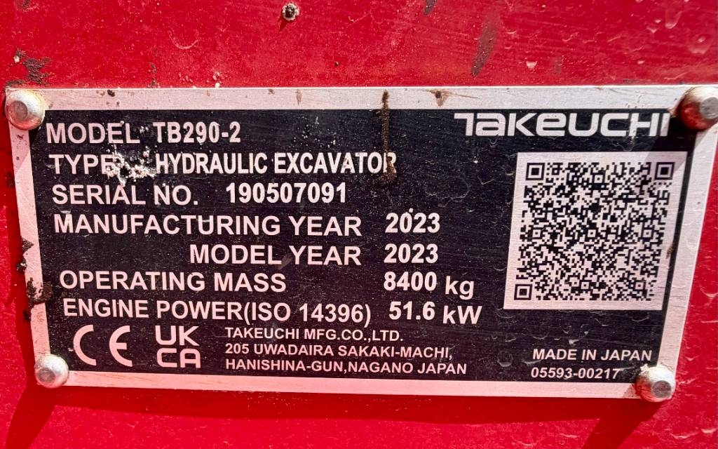 2023 Takeuchi TB 290-2 CV, 1.200 mth, Import Auf Lager in der EU — Foto 13 z 13