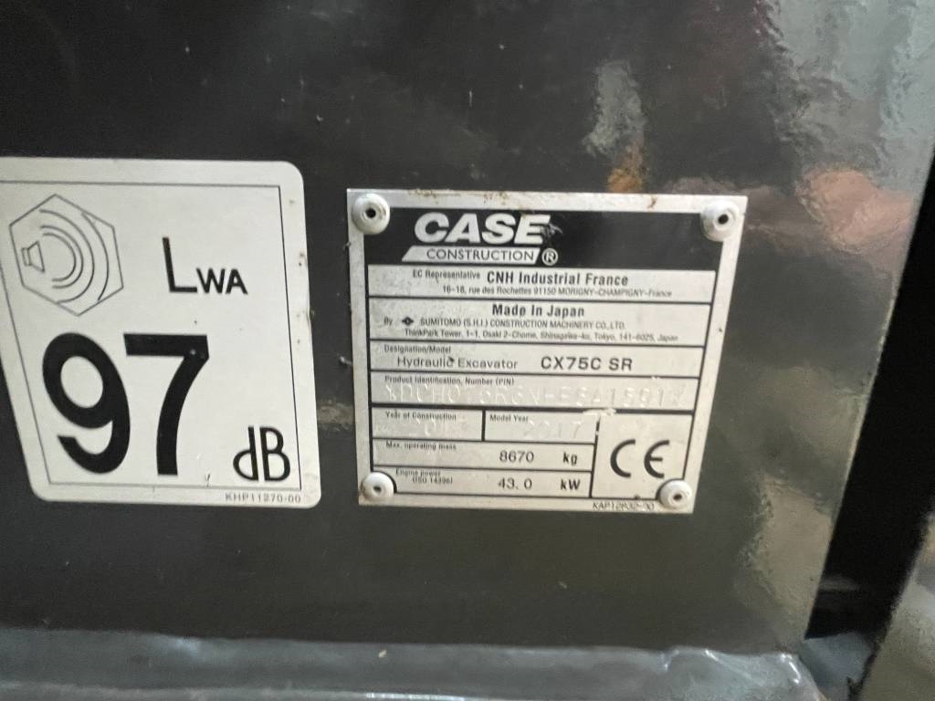 2017 Case CX 75 C SR, 3.200 mth, Import Auf Lager in der EU — Foto 10 z 13
