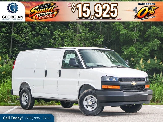 2025 Chevrolet Express - Power/Driver Convenience Pkg, weiß, 90 km, Import Kanada — Foto 1