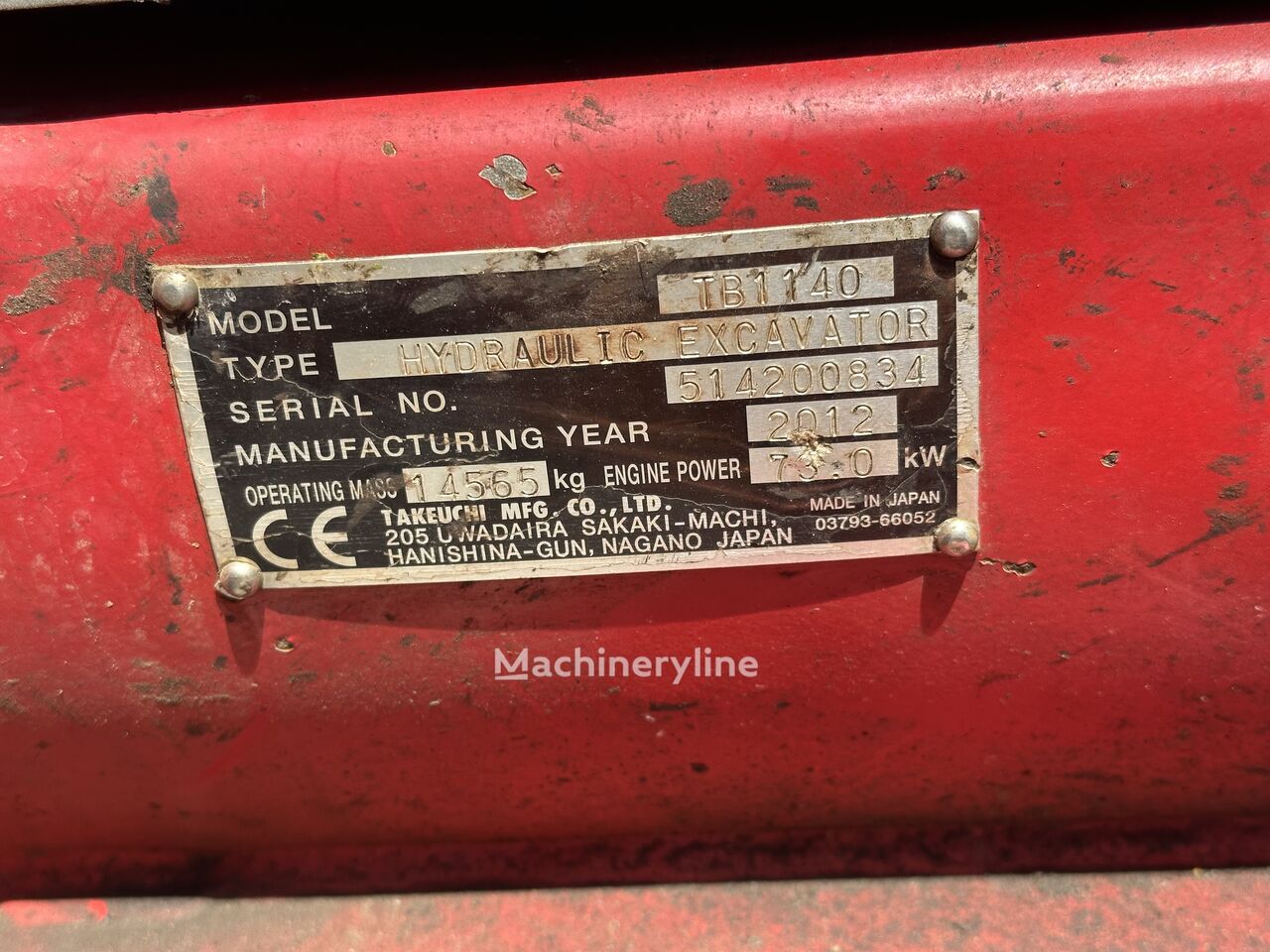 Takeuchi TB1140, 14.068 mth, Import Auf Lager in der EU — Foto 10 z 10