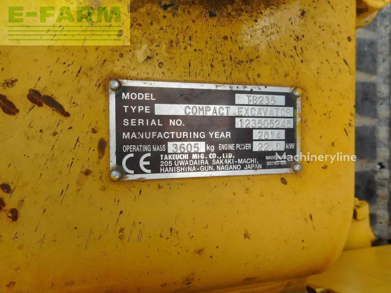 2014 Takeuchi TB235, Import Auf Lager in der EU — Foto 7 z 16