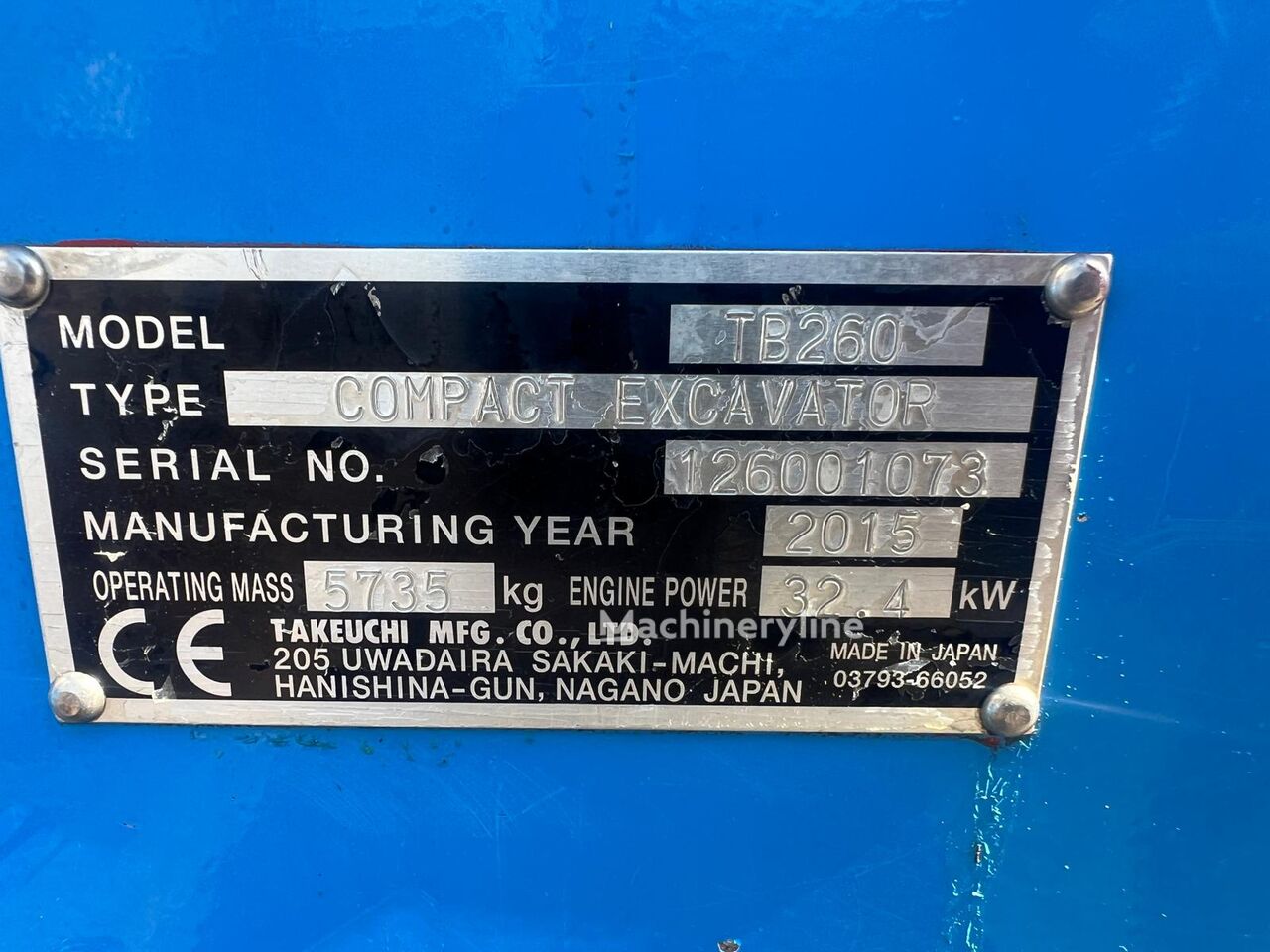 2015 Takeuchi TB, 4.260 mth, Import Auf Lager in der EU — Foto 10 z 16