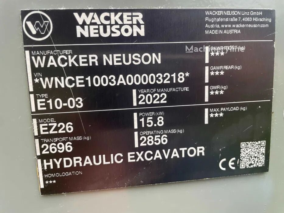 2022 Wacker Neuson EZ26, 604 mth, Import Auf Lager in der EU — Foto 8 z 8