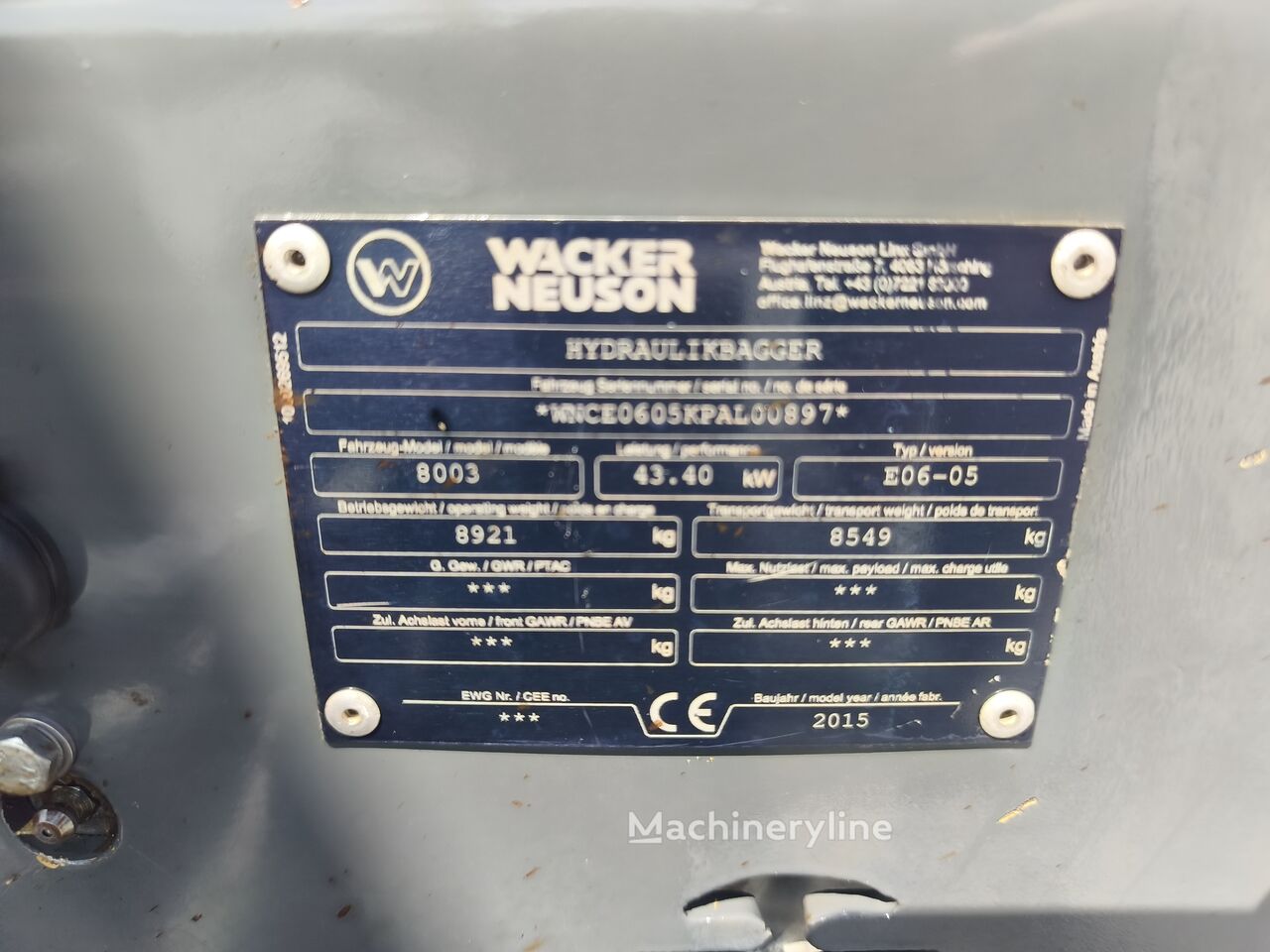 2015 Wacker Neuson 8003, 4.957 mth, Import Auf Lager in der EU — Foto 12 z 13