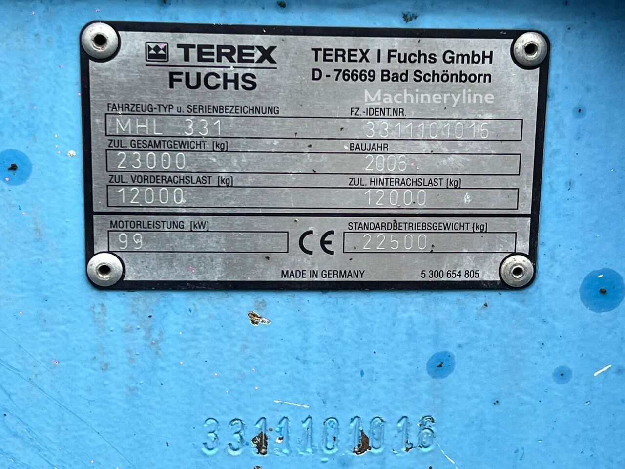 2006 Fuchs TEREX, 18.000 mth, Import Auf Lager in der EU — Foto 2 z 9