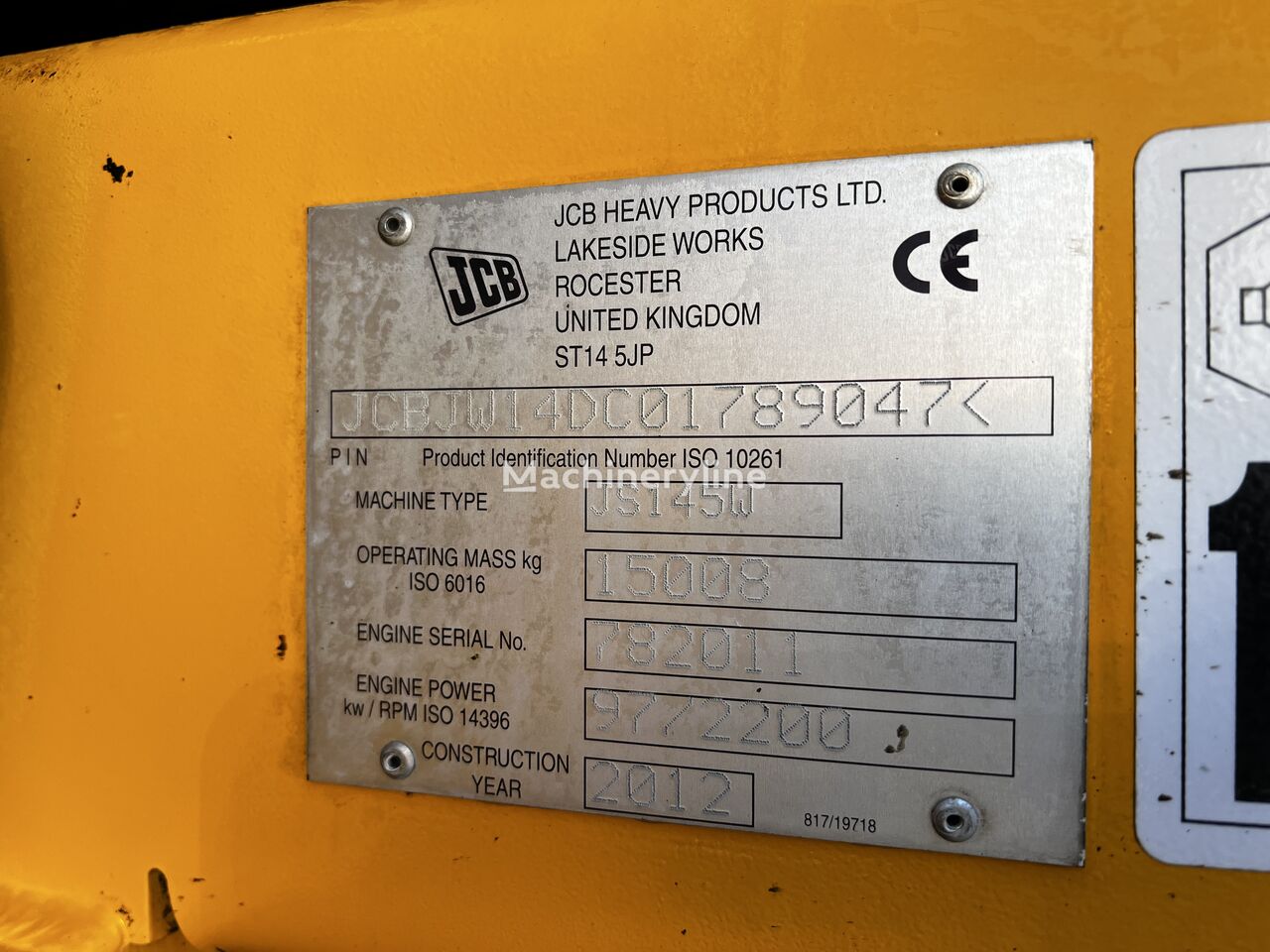 2012 JCB JS, 11.210 mth, Import Auf Lager in der EU — Foto 14 z 16