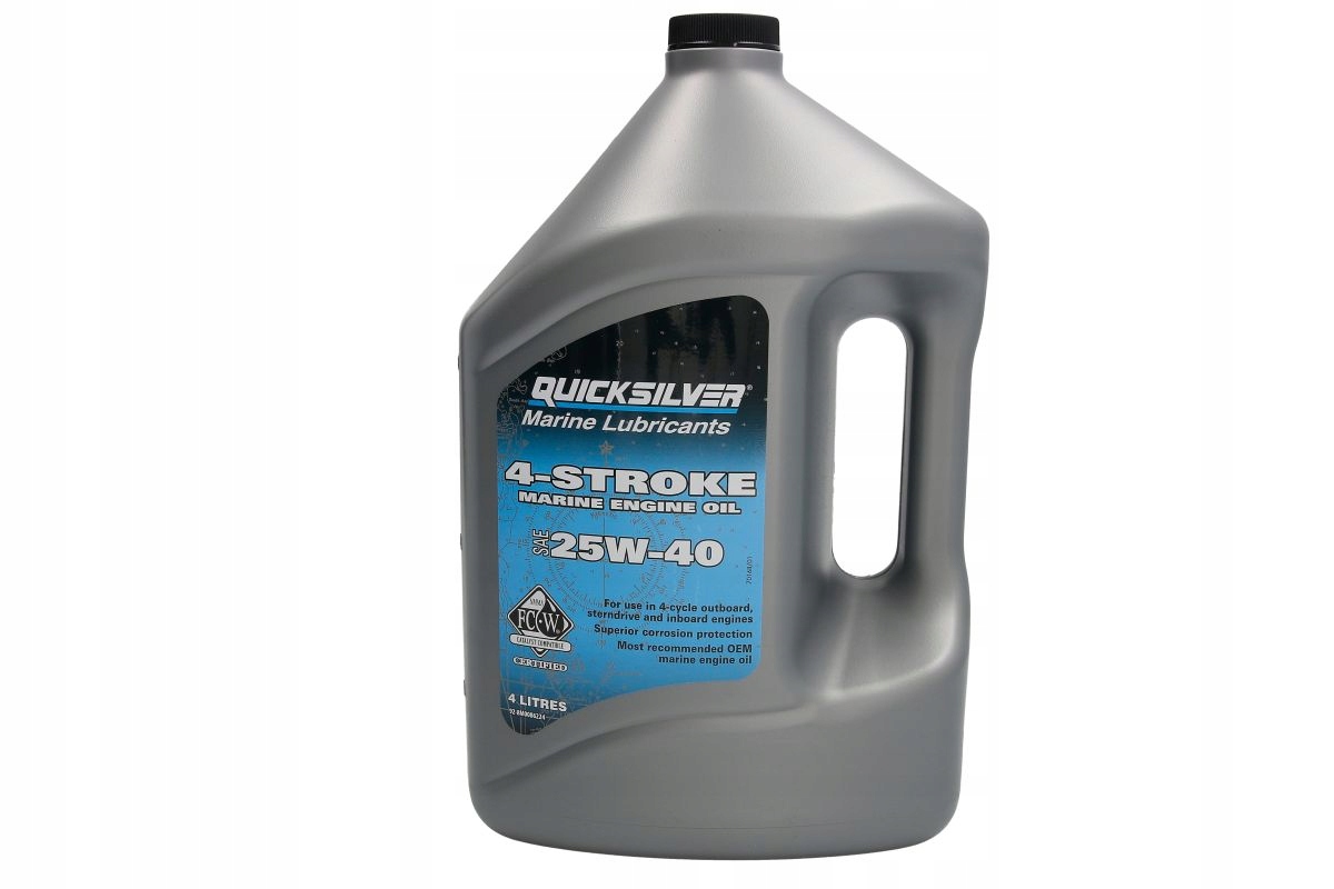 Olej motorový Quicksilver 4T SAE 25W-40 4 l mineralny, Auf Lager in der EU — Foto 1