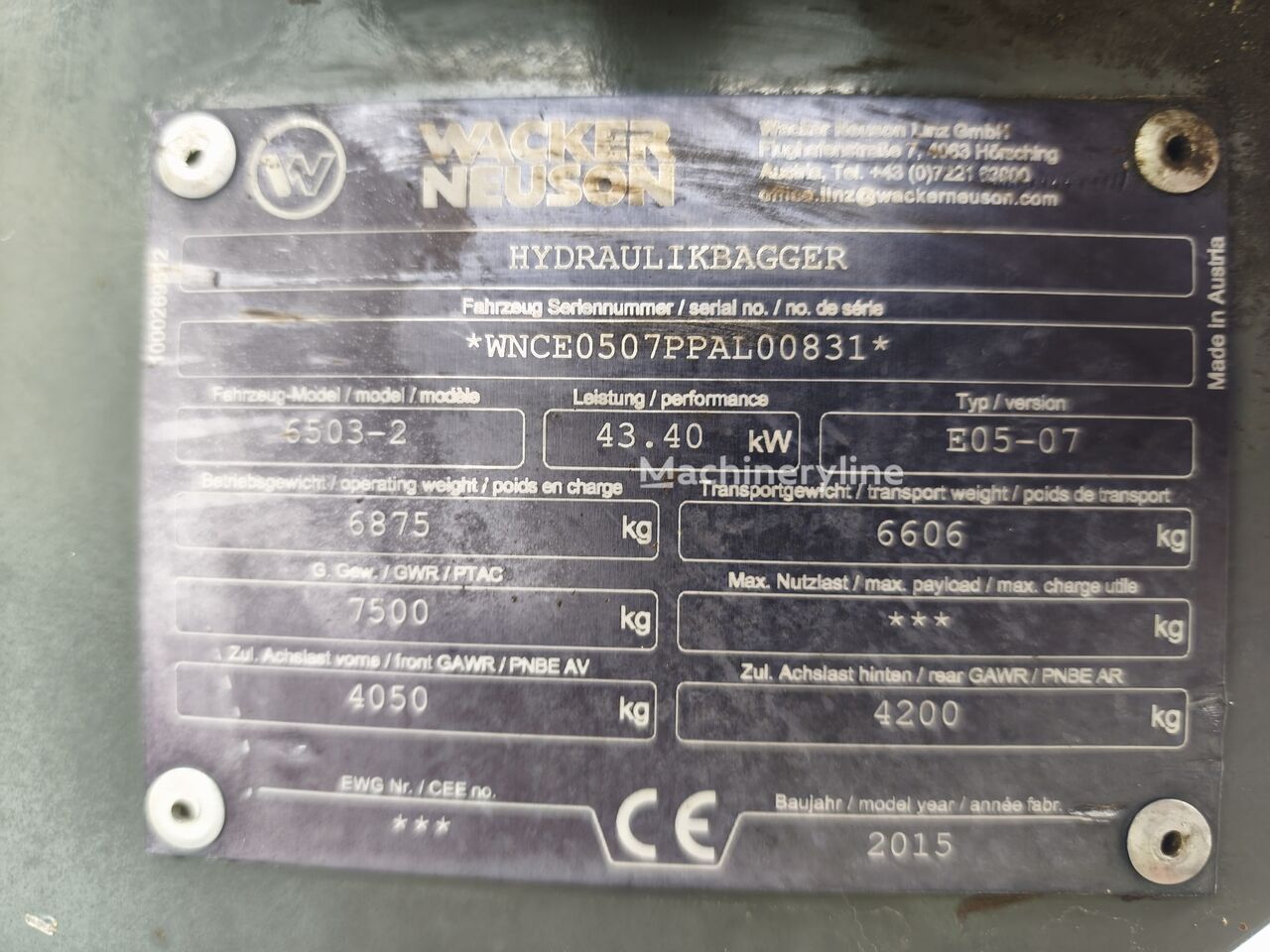 2015 Wacker Neuson 6503, 5.615 mth, Import Auf Lager in der EU — Foto 14 z 15