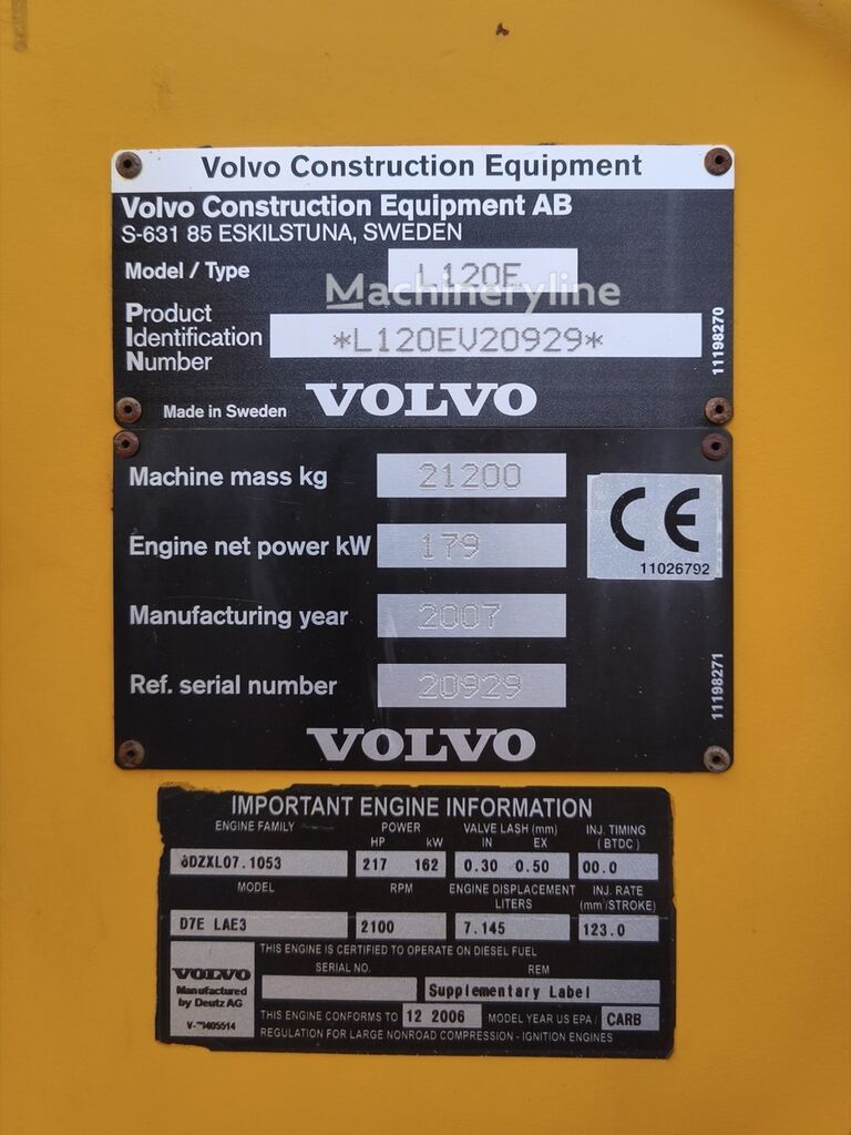 2007 Volvo L120E, Import Auf Lager in der EU — Foto 7 z 9