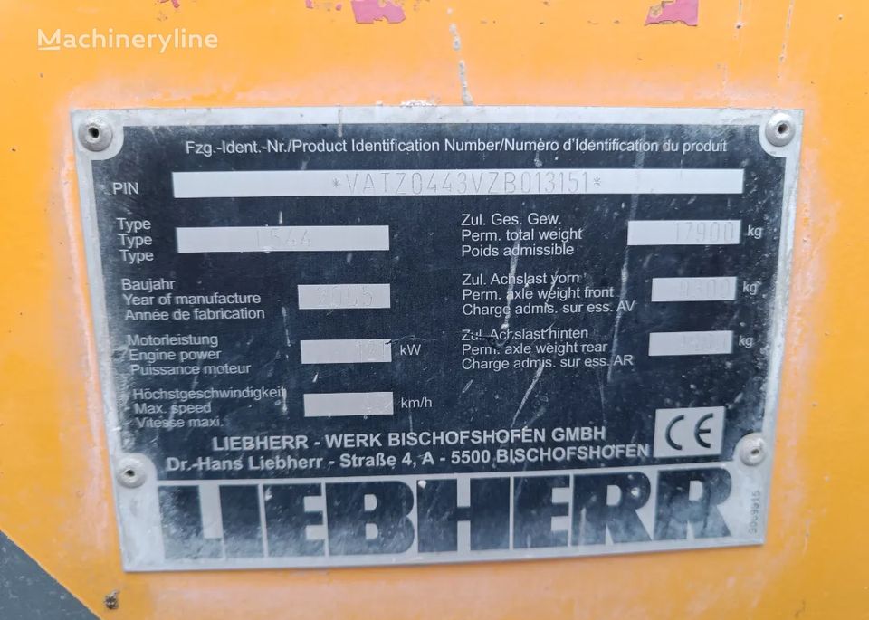 2005 Liebherr L544, 19.200 mth, Import Auf Lager in der EU — Foto 3 z 10