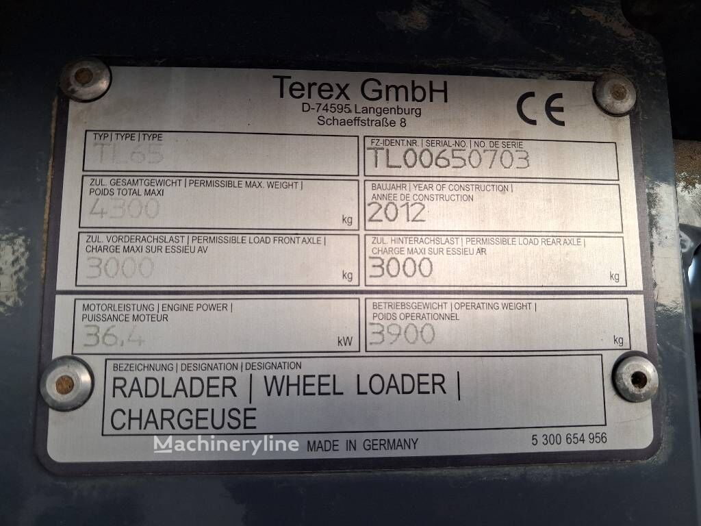 2012 Terex TL, 3.603 mth, Import Auf Lager in der EU — Foto 11 z 13