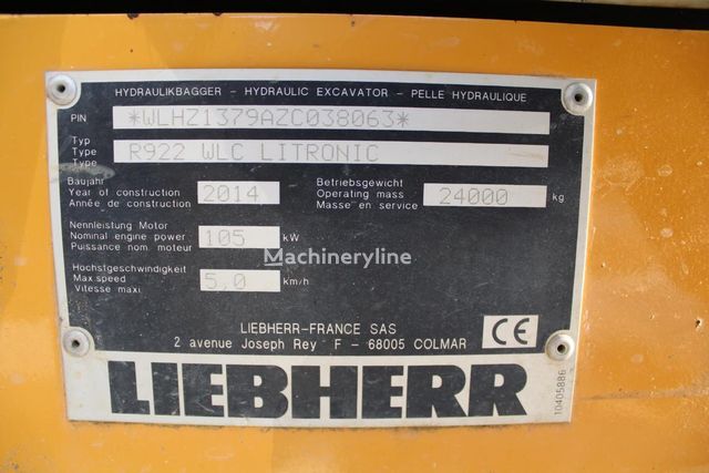 2014 Liebherr R922, 5.722 mth, Import Auf Lager in der EU — Foto 2 z 12
