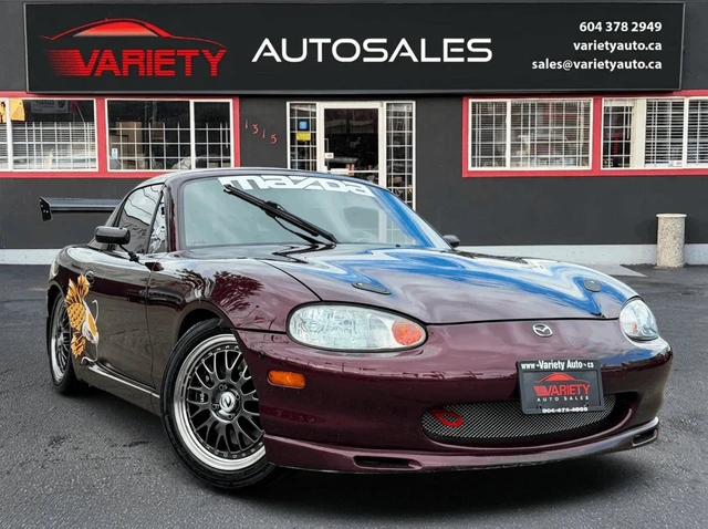 2000 Mazda Mx5Miata CONV, violett, 115.200 km, Import Kanada — Foto 1