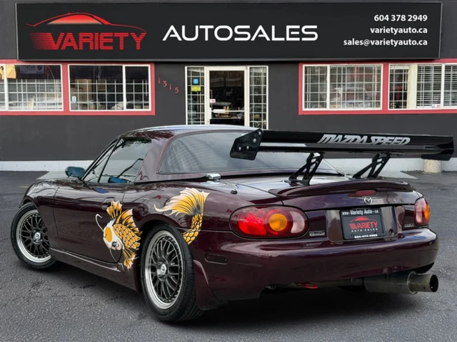 2000 Mazda Mx5Miata CONV, violett, 115.200 km, Import Kanada — Foto 3 z 5